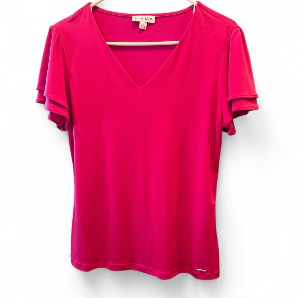 Calvin Klein Women's Fuchsia Short Sleeve Top